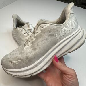 Hoka One One Clifton 9 Triple White Sneakers